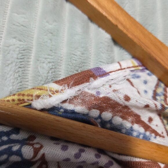 EUC FOLIAGE PRINT 100% LINEN CAP SLEEVES TOP SIZE MEDIUM WOMENS - Picture 13 of 16